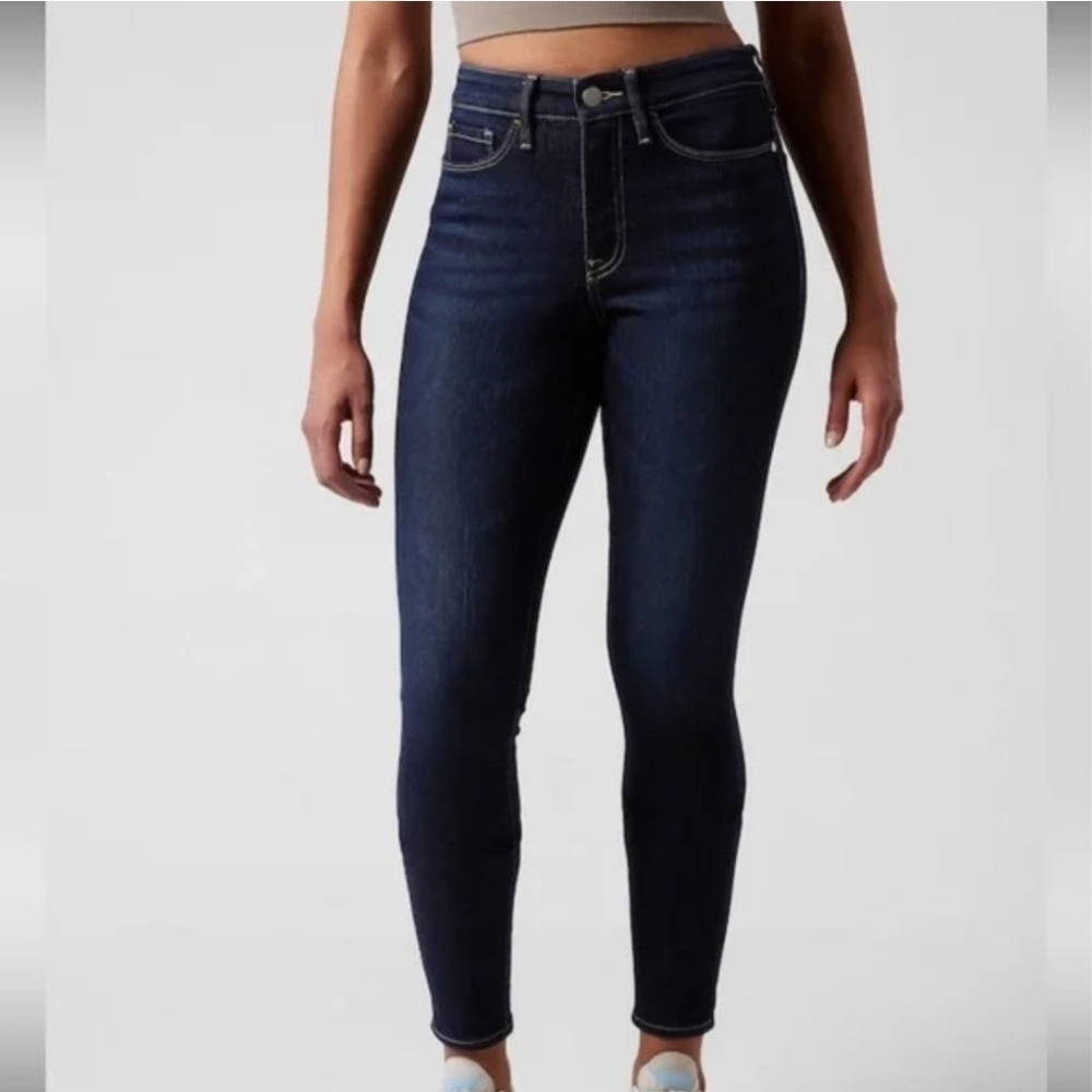 ❤️ ATHLETA SCULPTEK SKINNY JEANS, HIGH RISE, MIDNIGHT, NWOT!, 2 (26)